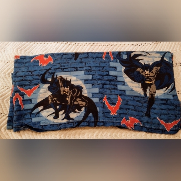 Vintage Batman & Robin Bed Sheet Twin Size Flat Sheet (66.5 x 90") 1999 - Picture 2 of 5